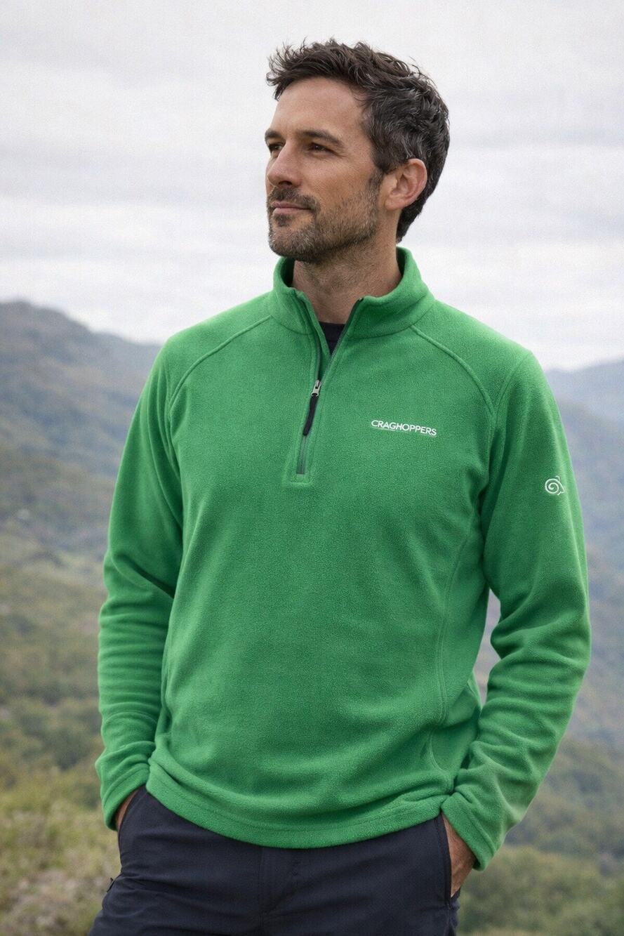 NWT Craghoppers Corey Microfleece Half Zip Pullover Green XL Midlayer Hiking